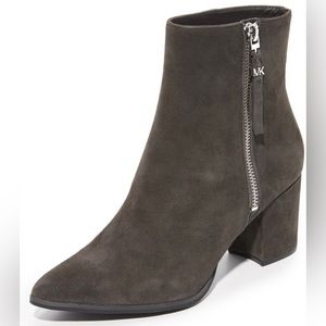 Leather Suede Pointy Booties Michael Kors